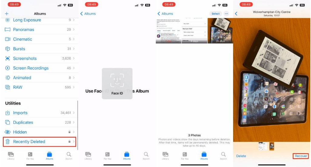 樟木头镇苹果14维修分享 iPhone14 上恢复已删除的照片 