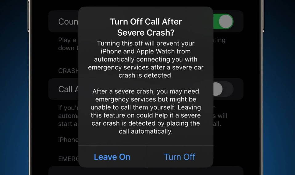 樟木头镇苹果14维修分享 iPhone 14 和 Apple Watch 上关闭崩溃检测 