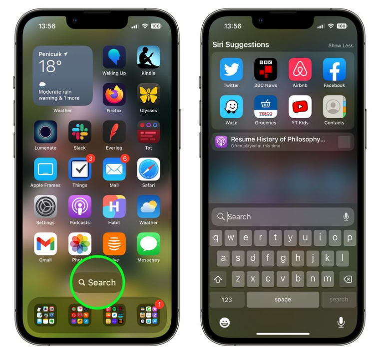 樟木头镇苹果手机维修分享升级到 iOS 16 后，如何删除主屏幕上的搜索按钮 